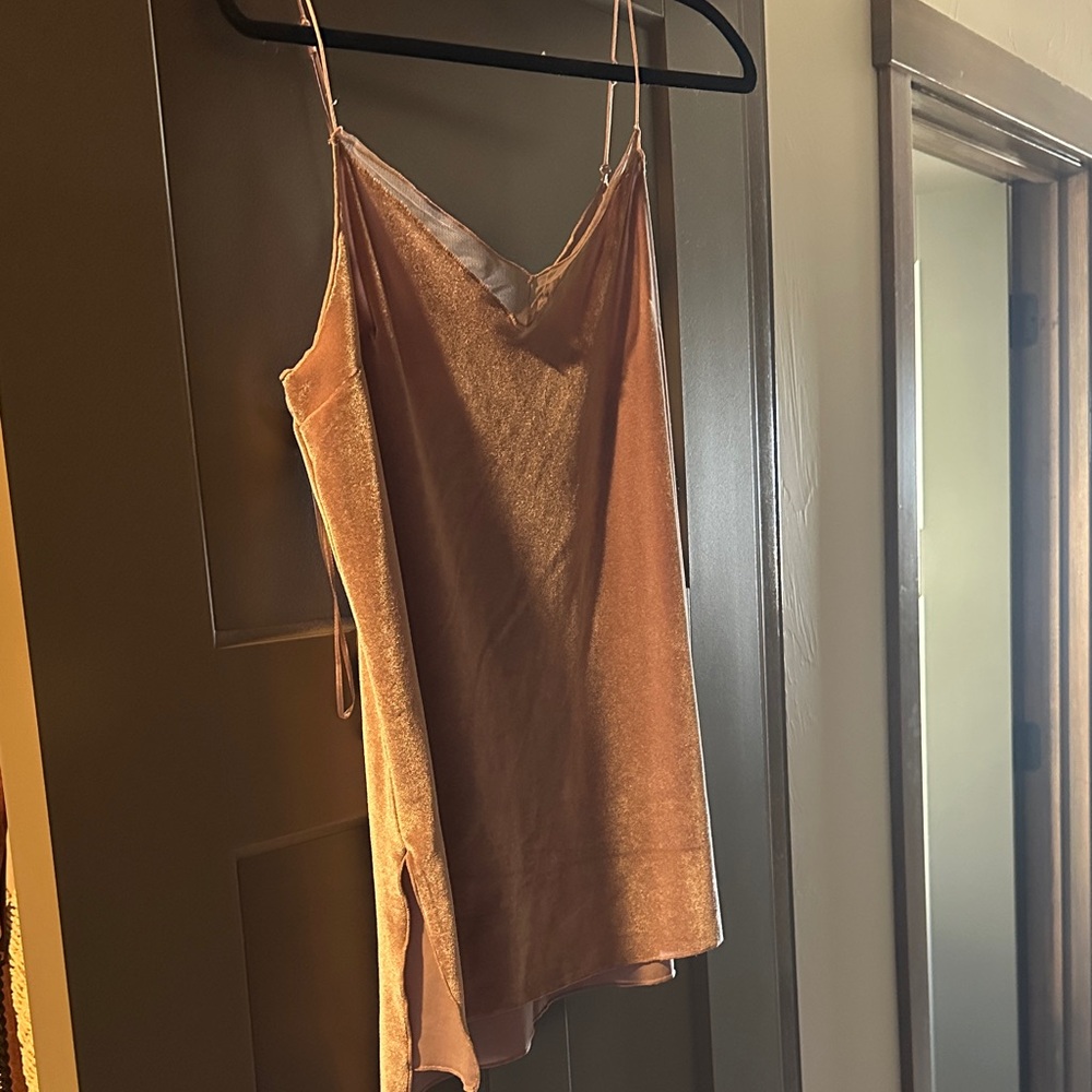 Free People Velvet Camisole in Tan
